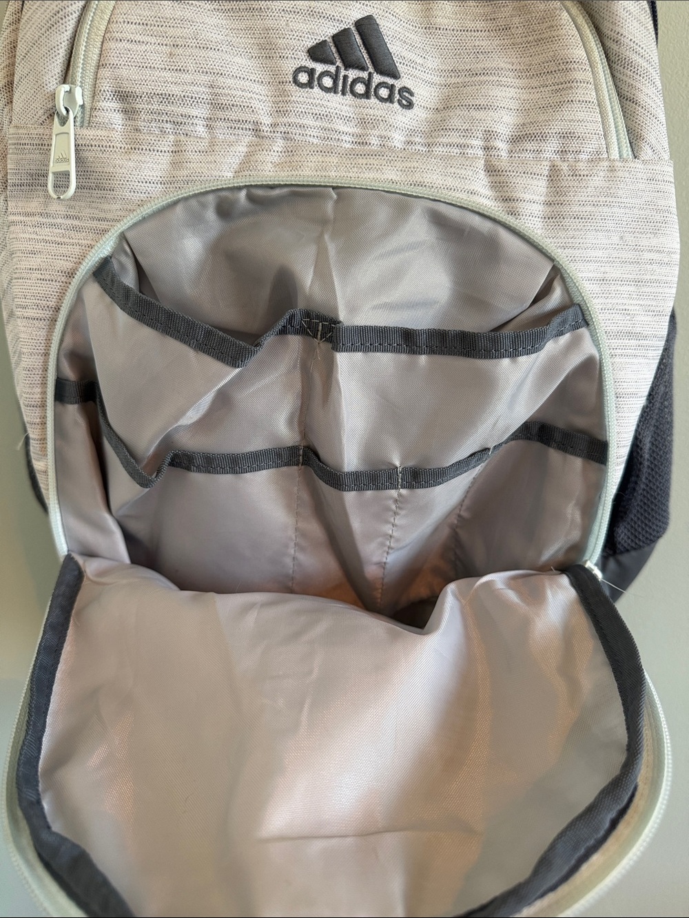 adidas Heather Gray and Black Multi-Pocket Backpack - Picture 5 of 13